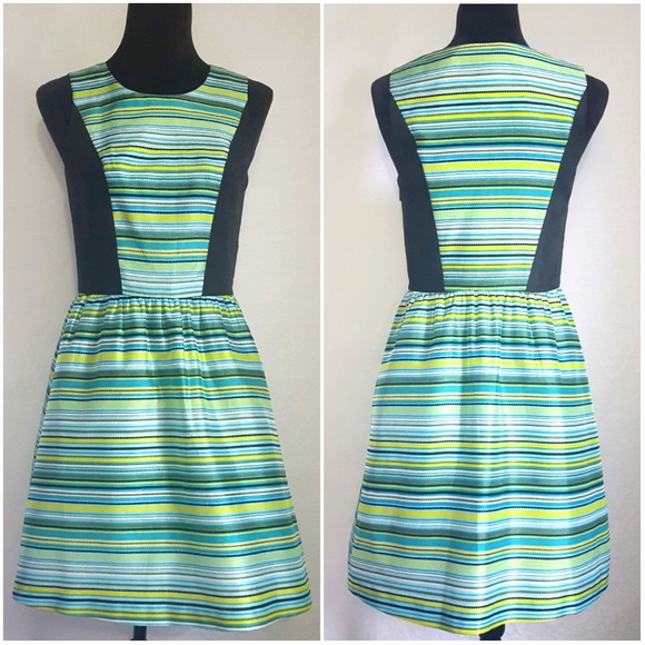 Kensie Dot Stripe Sleeveless Fit and Flare Dress - Picture 2 of 7